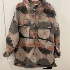 Altar’d State Aztec Patterned Button-Up Shacket